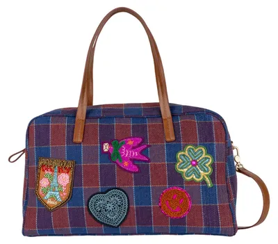 Produktbild von Oilily Schultertasche Umhängetasche Carreaux Halette Bowling Bag Estate Blue mehrfarbig
