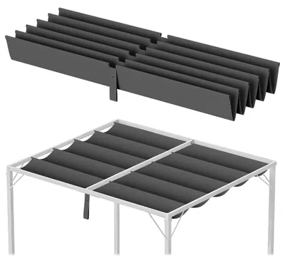 Obrázek produktu pro Náhradní střecha Vigevee pro altán 238 x 259 cm, tmavě šedá, střešní plachta z polyesteru s PA povlakem, odolná proti UV záření, náhradní střecha pro altán do zahrady a na terasu