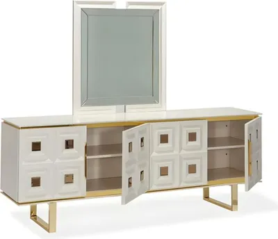 Produktbild von Essgruppe Esszimmermöbel Esstisch Stühle Anrichte RTV 10tlg Beige Tisch