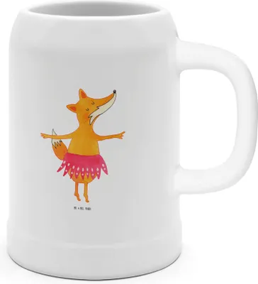 Produktbild von Mr. & Mrs. Panda Krug Fuchs Ballerina - Weiß - Geschenk, Tanzen, Keramikkrug, Tonkrug, Geburtstag, Seidel, Party, Einladung, Humpen, Steingutkrug
