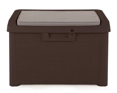 Produktbild von Kissenbox Sitztruhe Sitzkissenbox Poolgerätebox Gartenbox Gartentruhe Balkonbox Terrassenbox Kissentruhe Santo Kompakt 120 L braun
