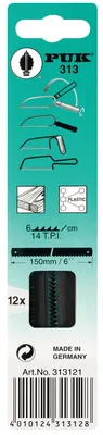 Produktbild von Sägeblatt Blatt-L.150mm Blatt-B.6mm grob f.HO 12 St./Krt.PUK