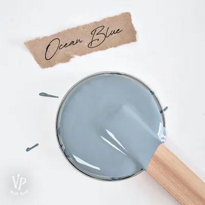 Produktbild von Mat Natural Vintage Paint Kreidefarbe – Möbelfarbe Matt | Wasserbasiert VOC-arm EN 71-3 EU Ecolabel | 65+ Farben | Shabby Chic & Vintage Look - 100 ml - Ocean Blau