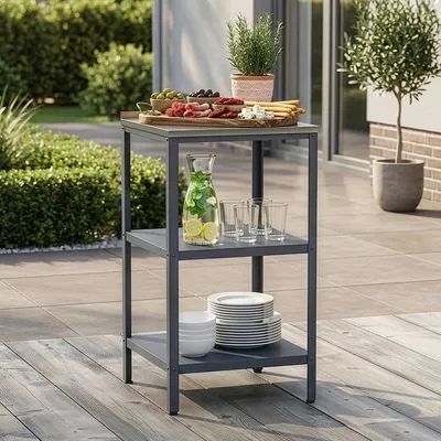 Produktbild von Outdoor Standregal ’Bolognano’ 92x50x50 cm Dunkelgrau/Silber