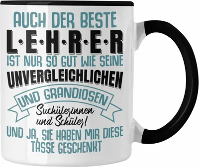 Produktbild von Trendation - Lehrer Geschenk Tasse Abschied Abschiedsgeschenk für Lehrer Abi Abitur Geschenkidee (Schwarz)
