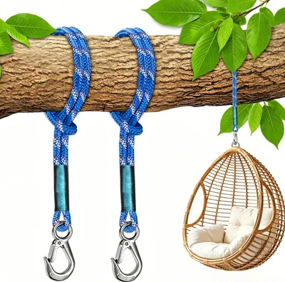 Obrázok produktu pre Upevňovacie lano na hojdačku 0,6 m, 2 ks, nosnosť 400 kg, nerezová karabína, pre húpaciu sieť