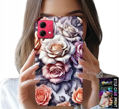 Immagine prodotto di Custodia per Motorola Edge 40 Neo - Custodia con motivi floreali e fiori di rosa