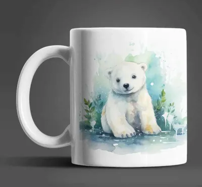 Produktbild von Eisbär Weihnachten Kinder Teetasse Tasse Geschenkidee Geschenk 330 ml