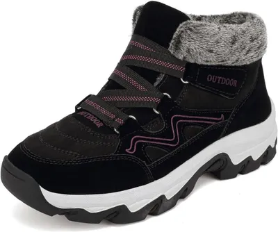 Produktbild von Winterstiefel Schneestiefel Gefütterte Rutschfeste Strapazierfähige Damen Schwarz 37