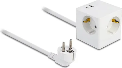 Produktbild von DELOCK Steckdosenwürfel 3-fach USB PD3.0 Ladegerät 20W weiß