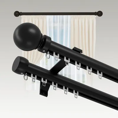 Imagen del producto de Varillas dobles para cortinas, de doble carril, con longitud ajustable, para salón