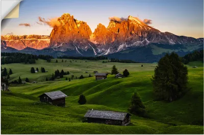 Produktbild von ARTland Wandbild, selbstklebend Sonnenuntergang Seiser Alm in Südtirol Größe: 30x20 cm