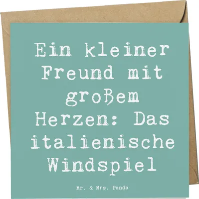 Produktbild von Mr. & Mrs. Panda Glückwunschkarte Spruch Italienisches Windspiel - Meeresbrise - Geschenk, Grußkarte, Klappkarte, Hunderasse, treuer Gefährte, Hunderassen Vielfalt, sanft