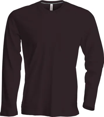 Produktbild von Kariban Herren Langarmshirt Longsleeve Long Sleeve T-Shirt Baumwolle, Größe:4XL, Farbe:Chocolate