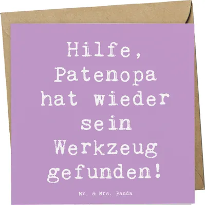 Produktbild von Mr. & Mrs. Panda Grußkarte Spruch Patenopa Abenteuer - Lavendeltraum - Geschenk, Geschenke, faltkarte, Humor, Familienmitglieder, Großvater, Klappkarte, doppelkarte