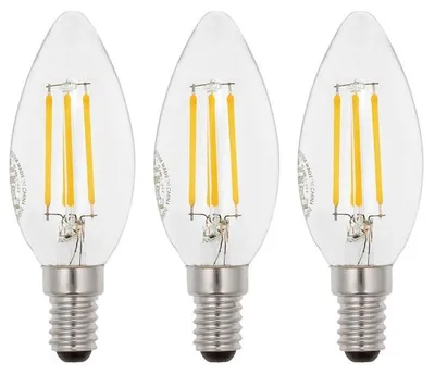 Productafbeelding van Vito Lighting LED Kaarslamp C35 E14 Helder - 4W 520lm 2700K - Extra Warmwit - Vervangt 40W - 3 stuks