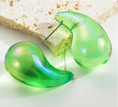 Image de Boucles d'oreilles BI-30232 - Vert / Transparent KP30232