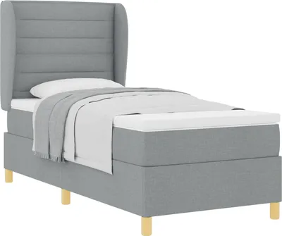 Obrázok produktu pre Posteľ s pružinovým rámom Svetlosivá 200 x 100 cm látka