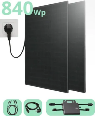 Obrázok produktu pre Balkónová škrabka Plug-and-Play - 2x 410W PV moduly - 600 W mikro menič-600W-BLACKMETAL