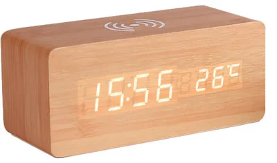Produktbild von Kabelloser elektronischer Wecker aus Holz