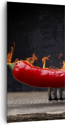 Produktbild von Bild auf Leinwand - Leinwandbild - Chili Paprika Bio Landwirtschaft - 65x120cm - Wand Bild - Wanddeko - Leinwanddruck - Bilder - Kunstdruck - Leinwand bilder - Wandkunst - PA65x120-3193