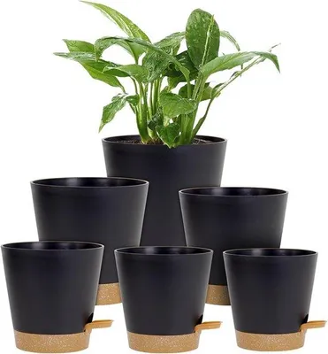 Produktbild von Selbstbewassernde Blumentöpfe, 6er-Set, 20-12cm, Innen/Balkon