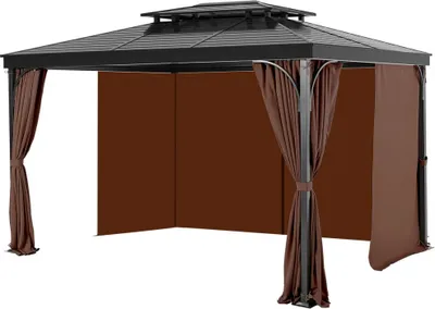 Obrázek produktu pro Venkovní pavilonová zástěna - 3440x3440x2130mm - v hnědé barvě
