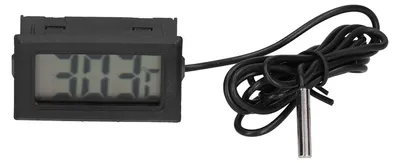 Image de Thermomètre numérique électronique, thermomètre LCD noir en ABS avec sonde externe