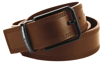 Image de Ceinture Herenriem, en cuir véritable, avec boucle métallique. Fabriquée en Italie. Design Momo