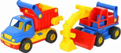Produktbild von WADER ConsTruck Set 2-tlg. Muldenkipper mit Bagger Baufahrzeuge bunt