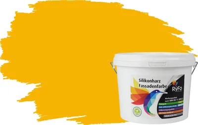 Produktbild von RyFo Colors Silikonharz Fassadenfarbe Lotuseffekt Trend Rapsgelb 3l - bunte Fassadenfarbe, weitere Gelb Farbtöne und Größen erhältlich, Deckkraft Klasse 1
