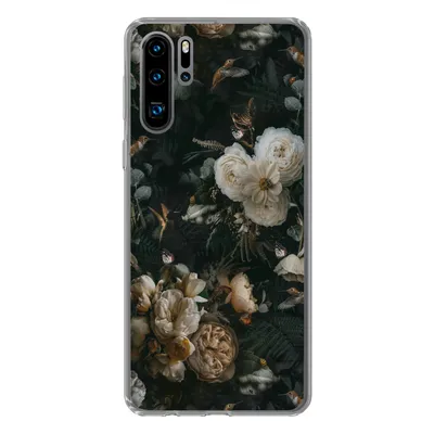 Produktbild von MuchoWow® Handyhülle Schutzhülle Hülle für Huawei P30 Pro Blumen - Muster - Vogel Silikon Softcase Handy Hülle - Schutzdeckel
