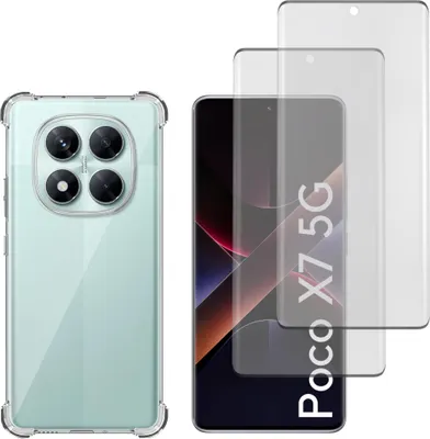 Obrázok produktu pre Nárazuvzdorné puzdro pre Xiaomi Poco X7 5G a 2 ochranné kryty obrazovky z tvrdeného skla Phonillico®
