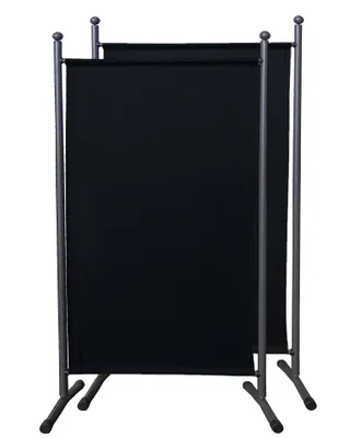 Produktbild von 2 Stück Paravent 180 x 78 cm Schwarz - Raumteiler Stellwand Blickdicht Innen & Außen - Garten & Balkon Sichtschutz Trennwand