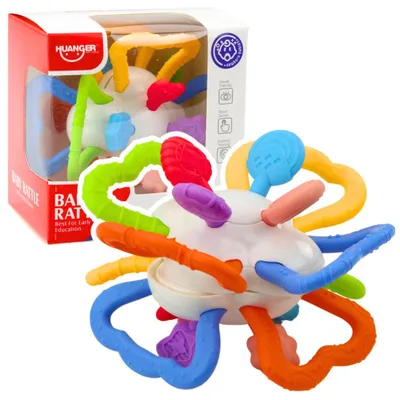 Image de Jouet sensoriel rotatif pour bébés - Anneau de dentition multicolore