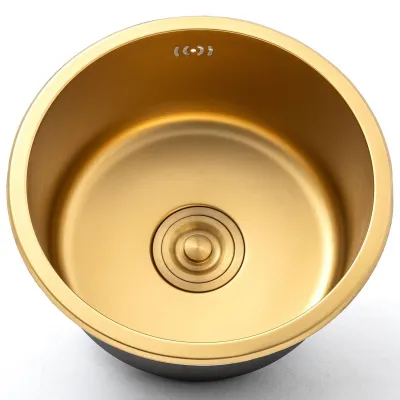 Productafbeelding van Gouden spoelbak - RVS keukenbar - Inbouw-wastafel - 40 x 40 cm