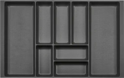 Produktbild von ORGA-BOX II Besteckeinsatz Tiefe 462 mm, Höhe 50,5 mm für Nobilia Küchen Canvas-Struktur anthrazit Breite 709 mm für Schubladen 800 mm