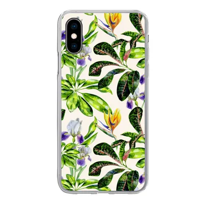 Produktbild von MuchoWow® Handyhülle Schutzhülle Hülle für iPhone X Blätter - Strelitzia - Blüte Silikon Softcase Handy Hülle - Handyhülle