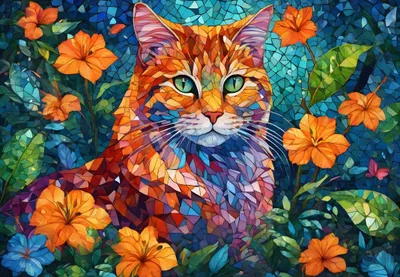 Zdjęcie produktu dla Alipson Puzzle Cats Mosaic Puzzle 1000 elementów kolorowe
