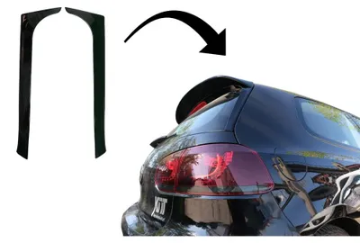 Zdjęcie produktu dla Spoiler tylnej klapy do VW Golf 6, rocznik 2008-2012, w kolorze błyszczącej czerni.