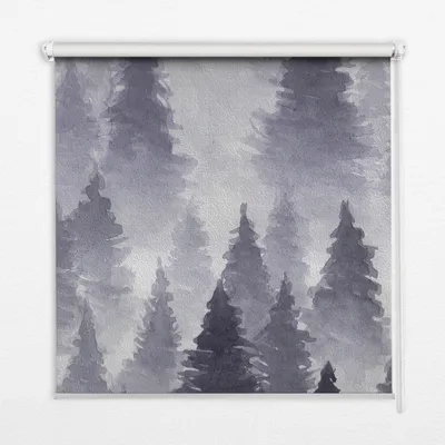 Produktbild von Seitenzug-Rollo Fensterrollo Jalousie - Thermo-Rollo Verdunkelungsrollo - 100x140 cm - Nebliger Wald