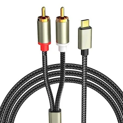 Zdjęcie produktu dla Kabel USB c na rca 2M audio do telefonu wzmacniacza do ładowania