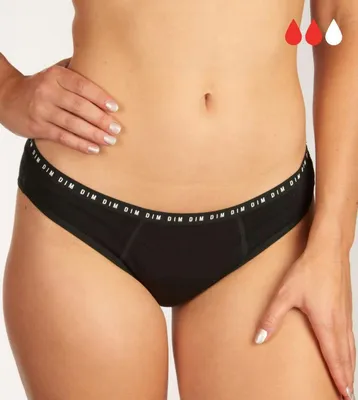 Image de Dim slip menstruel period panty protect medium flow black femmes