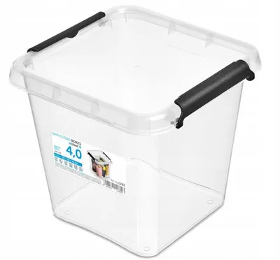 Produktbild von Kunststoffbehälter mit Deckel transparent 4 L SimpleStore quadratisch