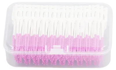 Produktbild von 200 Stück Interdentalbürste Einweg-Zahnreinigungsseide aus weichem Silikon Zahnstocher für die Mundpflege Lila