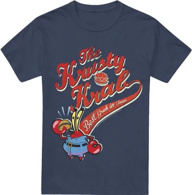 Image de SpongeBob SquarePants - "The Krusty Krab" T-shirt pour homme/femme unie TV18332 (XL) (Bleu marine)