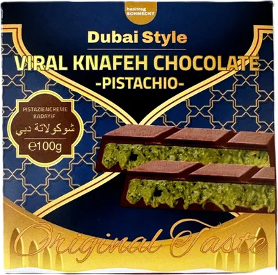 Produktbild von Dubai Style Schokolade 100g Viral Knafeh Chocolate Pistachio Original Taste