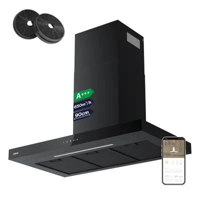 Produktbild von CIARRA A+++ 650 m³/h odsavač par 90cm nástěnný odsavač par WIFI +APP & Touch Control Boost VMB9102