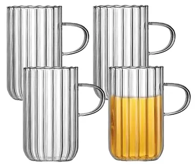 Obrázok produktu pre Omgoods – Súprava 4 sklenených pohárov na ľadový kávu