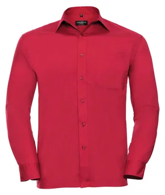 Image de Chemise à manches longues pour homme Russell Collection FK748 (16-16,5) (rouge)
